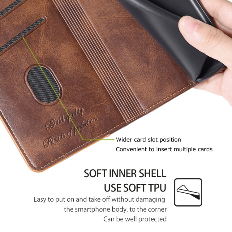 For Samsung Galaxy S24 5G Contrast Color Side Buckle Leather Phone Case(Dark Brown + Gold) - HoMEdemic™ 