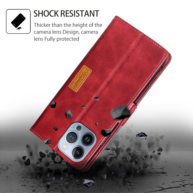 For Samsung Galaxy S24 5G Contrast Color Side Buckle Leather Phone Case(Red + Black) - HoMEdemic™ 