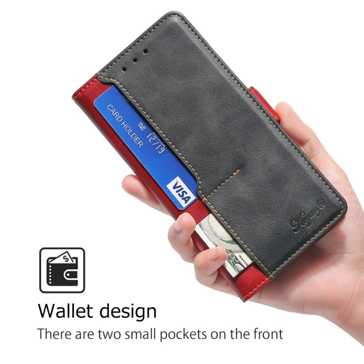 For Samsung Galaxy S24 5G Contrast Color Side Buckle Leather Phone Case(Red + Black) - HoMEdemic™ 