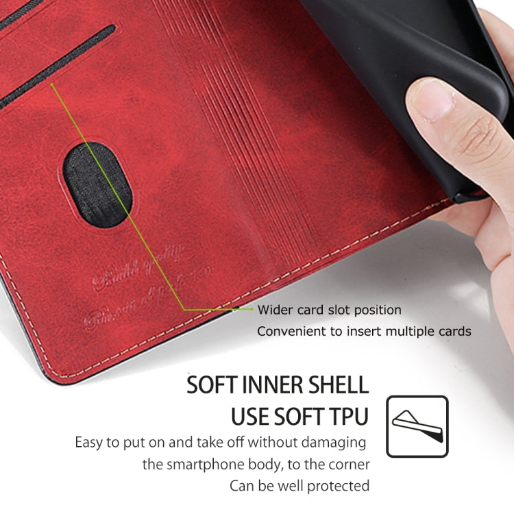 For Samsung Galaxy S24 5G Contrast Color Side Buckle Leather Phone Case(Red + Black) - HoMEdemic™ 