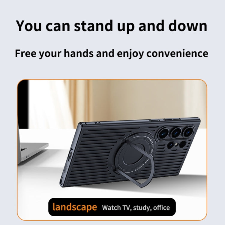 For Samsung Galaxy S24 5G Cooling MagSafe Magnetic Ring Holder PC Phone Case(White) - HoMEdemic™ 