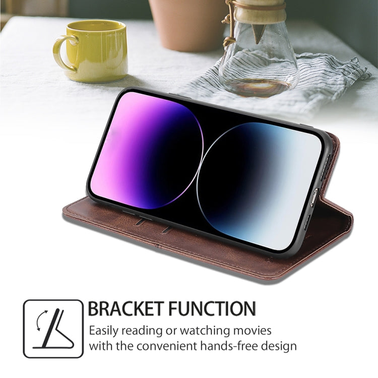 For Samsung Galaxy S24 5G Cow Texture Magnetic Leather Phone Case(Dark Brown) - HoMEdemic™ 