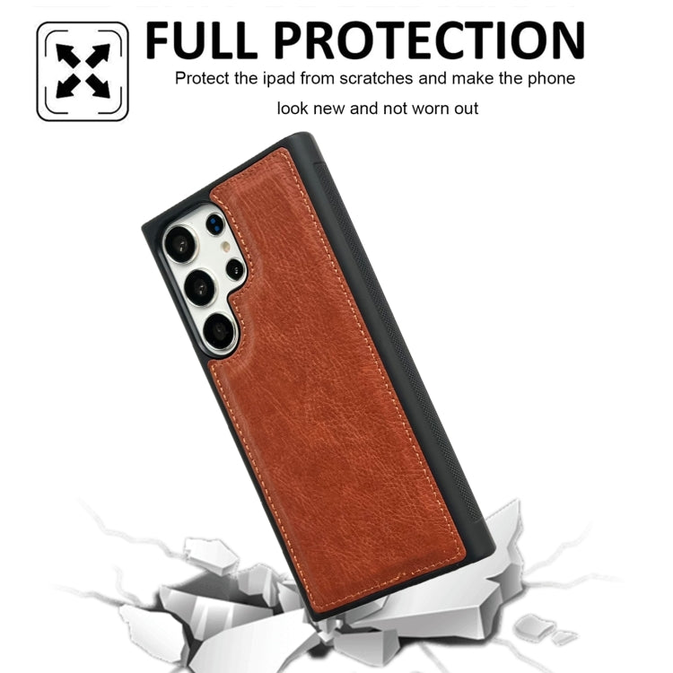 For Samsung Galaxy S24 5G Cowhide Texture Back Cover Phone Case(Brown) - HoMEdemic™ 