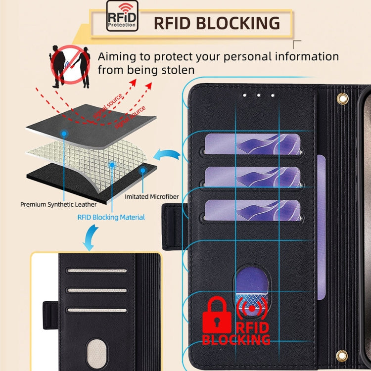 For Samsung Galaxy S24 5G Crossbody Chain Leather Phone Case(Black) - HoMEdemic™ 