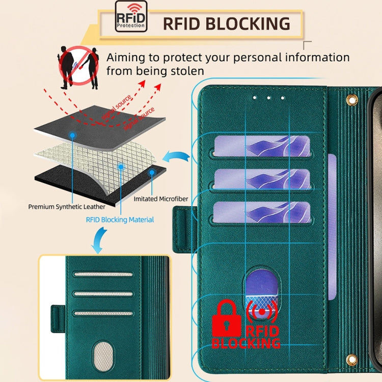 For Samsung Galaxy S24 5G Crossbody Chain Leather Phone Case(Green) - HoMEdemic™ 