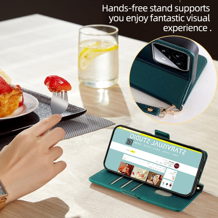 For Samsung Galaxy S24 5G Crossbody Chain Leather Phone Case(Green) - HoMEdemic™ 