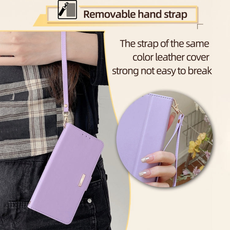 For Samsung Galaxy S24 5G Crossbody Chain Leather Phone Case(Purple) - HoMEdemic™ 