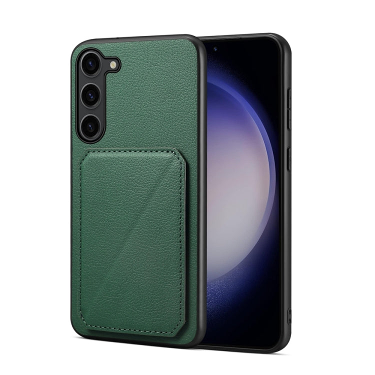 For Samsung Galaxy S24 5G D04 Calf Texture Dual Card Slot Holder Phone Case(Green) - HoMEdemic™ 