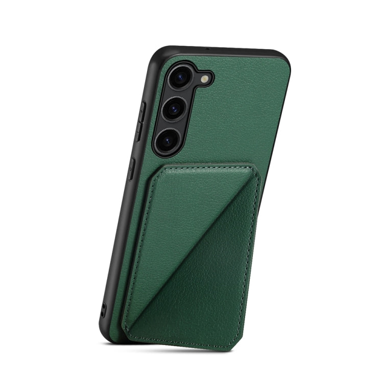 For Samsung Galaxy S24 5G D04 Calf Texture Dual Card Slot Holder Phone Case(Green) - HoMEdemic™ 