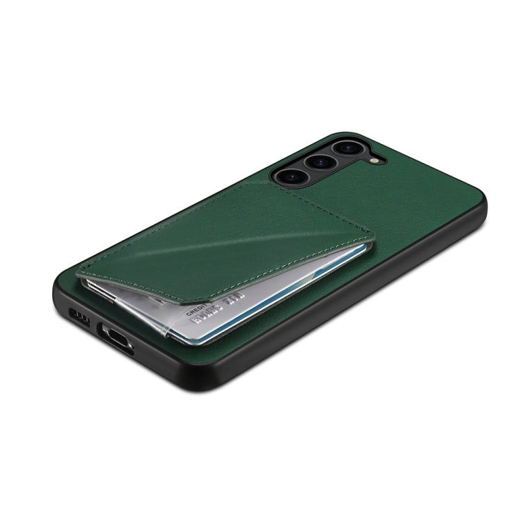 For Samsung Galaxy S24 5G D04 Calf Texture Dual Card Slot Holder Phone Case(Green) - HoMEdemic™ 