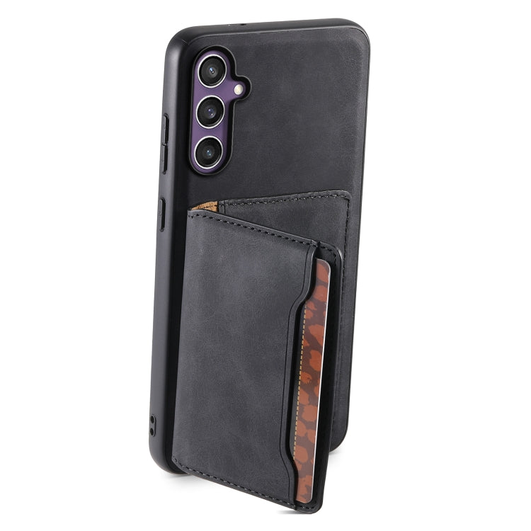 For Samsung Galaxy S24 5G Denior D13 Retro Texture Leather MagSafe Card Bag Phone Case(Black) - HoMEdemic™ 