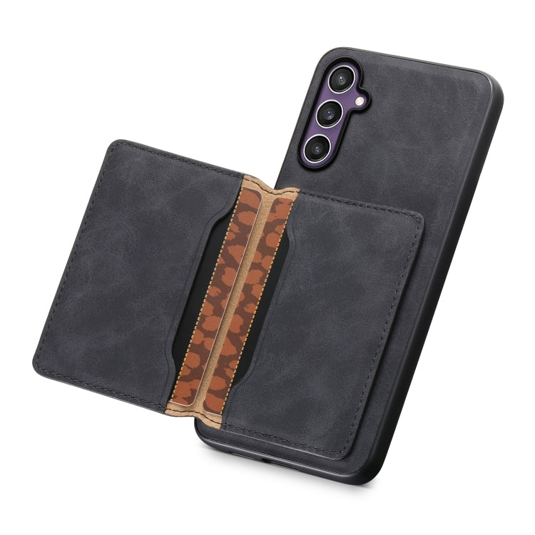 For Samsung Galaxy S24 5G Denior D13 Retro Texture Leather MagSafe Card Bag Phone Case(Black) - HoMEdemic™ 