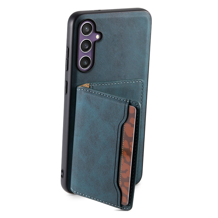 For Samsung Galaxy S24 5G Denior D13 Retro Texture Leather MagSafe Card Bag Phone Case(Blue) - HoMEdemic™ 