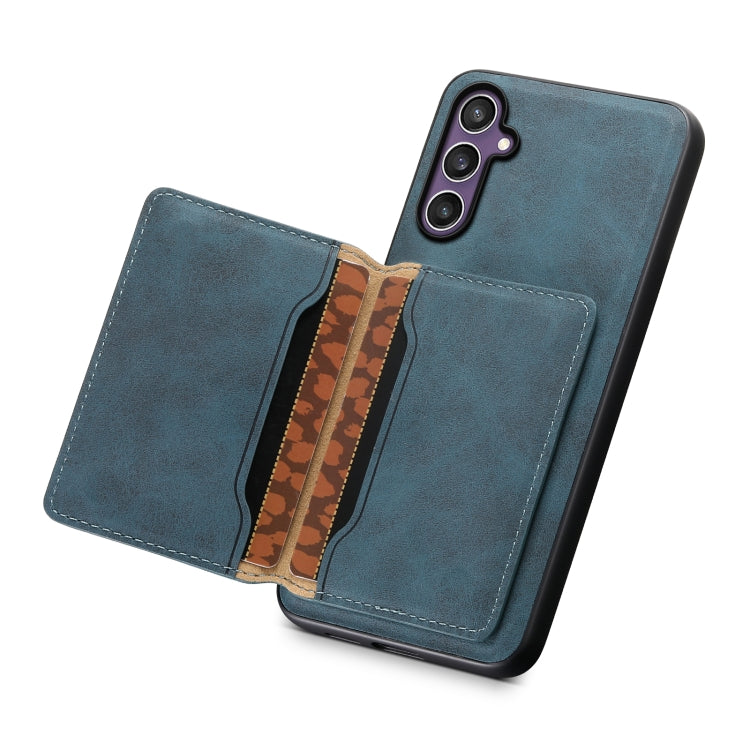 For Samsung Galaxy S24 5G Denior D13 Retro Texture Leather MagSafe Card Bag Phone Case(Blue) - HoMEdemic™ 