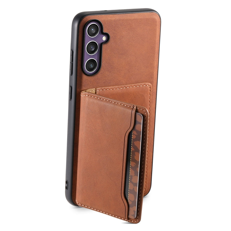For Samsung Galaxy S24 5G Denior D13 Retro Texture Leather MagSafe Card Bag Phone Case(Brown) - HoMEdemic™ 