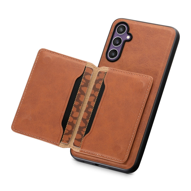 For Samsung Galaxy S24 5G Denior D13 Retro Texture Leather MagSafe Card Bag Phone Case(Brown) - HoMEdemic™ 