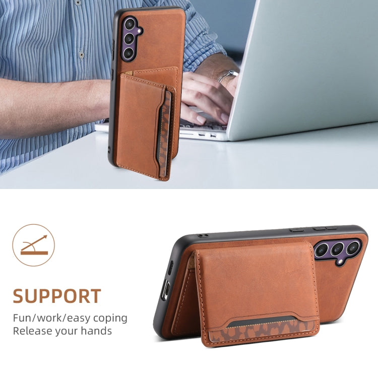 For Samsung Galaxy S24 5G Denior D13 Retro Texture Leather MagSafe Card Bag Phone Case(Brown) - HoMEdemic™ 