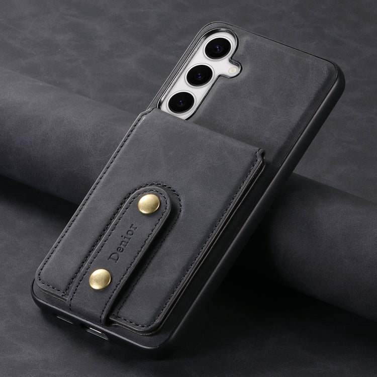 For Samsung Galaxy S24 5G Denior D14 NK Retro Pattern MagSafe Magnetic Card Holder Leather Phone Case(Black) - HoMEdemic™ 