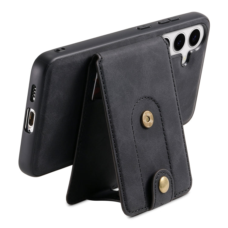 For Samsung Galaxy S24 5G Denior D14 NK Retro Pattern MagSafe Magnetic Card Holder Leather Phone Case(Black) - HoMEdemic™ 