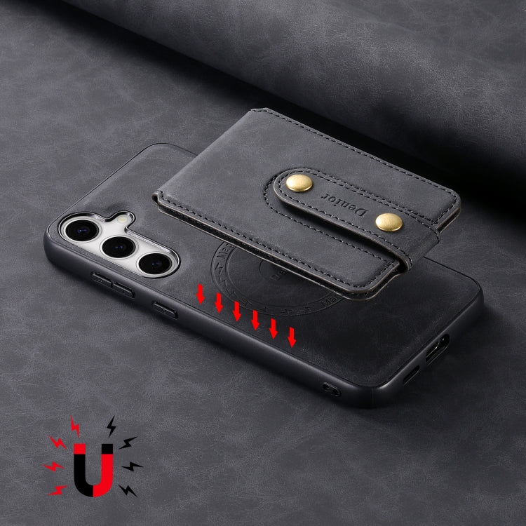 For Samsung Galaxy S24 5G Denior D14 NK Retro Pattern MagSafe Magnetic Card Holder Leather Phone Case(Black) - HoMEdemic™ 