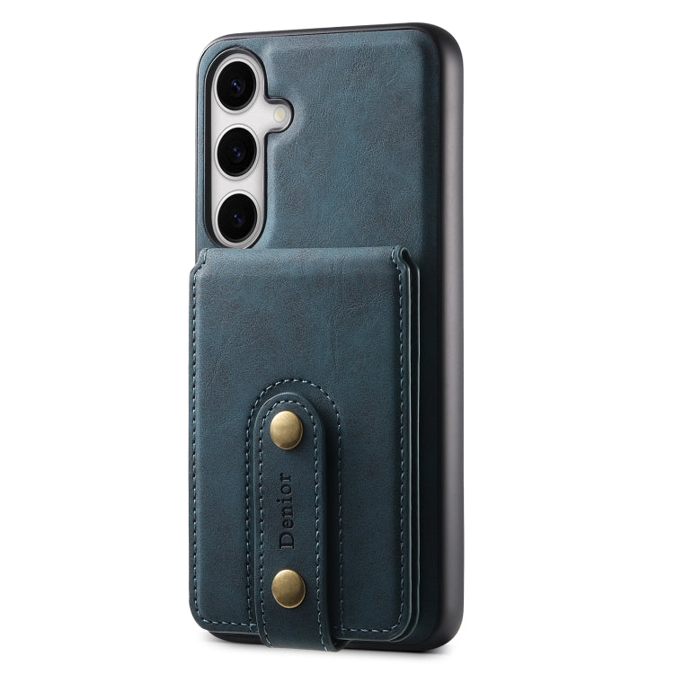 For Samsung Galaxy S24 5G Denior D14 NK Retro Pattern MagSafe Magnetic Card Holder Leather Phone Case(Blue) - HoMEdemic™ 