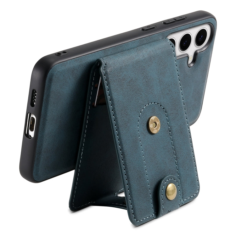 For Samsung Galaxy S24 5G Denior D14 NK Retro Pattern MagSafe Magnetic Card Holder Leather Phone Case(Blue) - HoMEdemic™ 