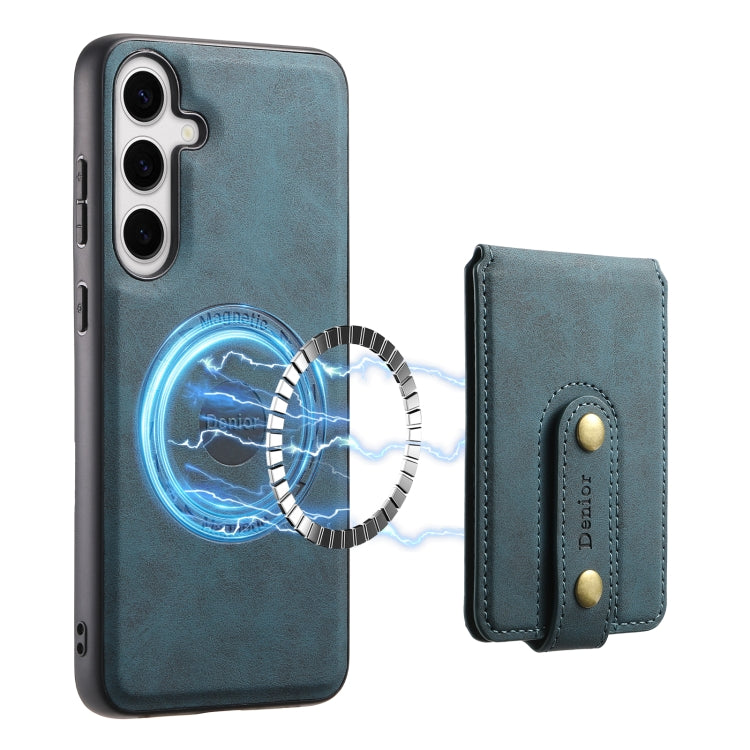 For Samsung Galaxy S24 5G Denior D14 NK Retro Pattern MagSafe Magnetic Card Holder Leather Phone Case(Blue) - HoMEdemic™ 