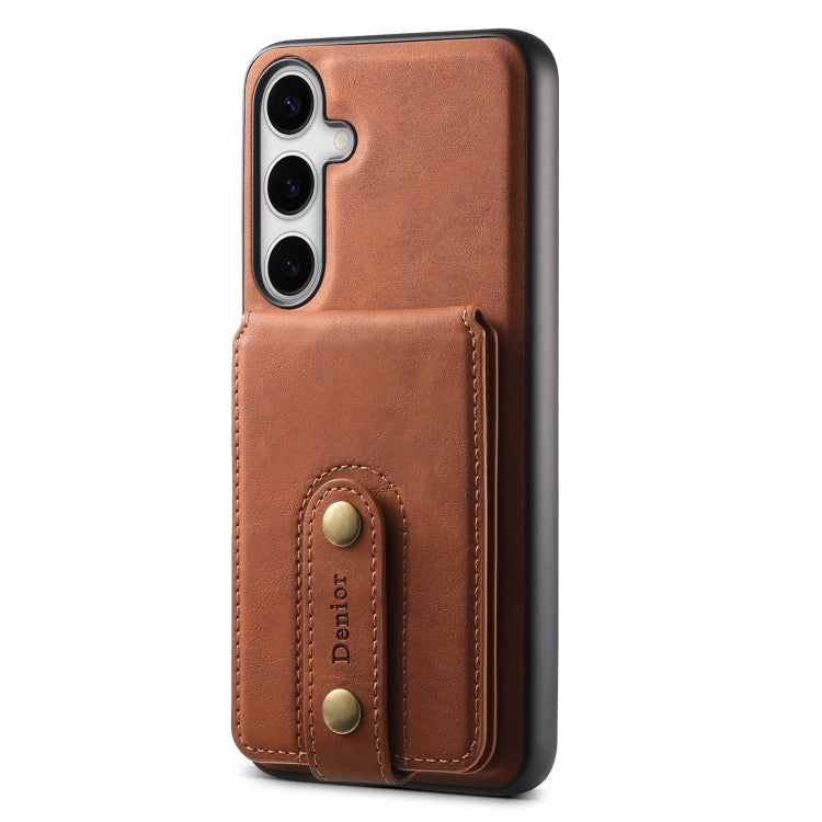 For Samsung Galaxy S24 5G Denior D14 NK Retro Pattern MagSafe Magnetic Card Holder Leather Phone Case(Brown) - HoMEdemic™ 
