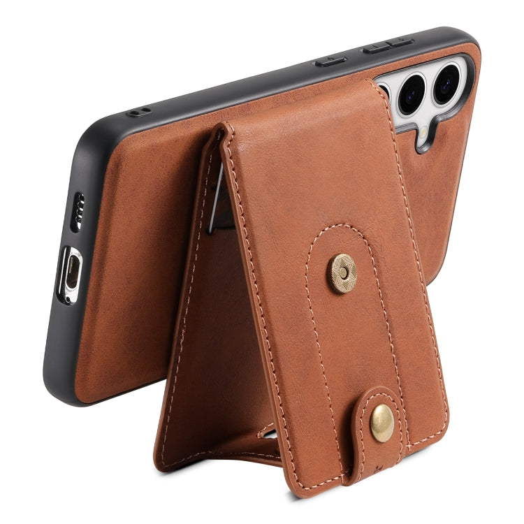 For Samsung Galaxy S24 5G Denior D14 NK Retro Pattern MagSafe Magnetic Card Holder Leather Phone Case(Brown) - HoMEdemic™ 
