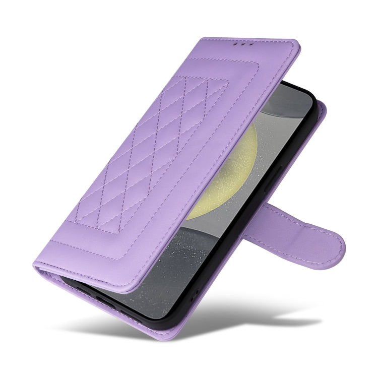 For Samsung Galaxy S24 5G Diamond Lattice Leather Flip Phone Case(Light Purple) - HoMEdemic™ 