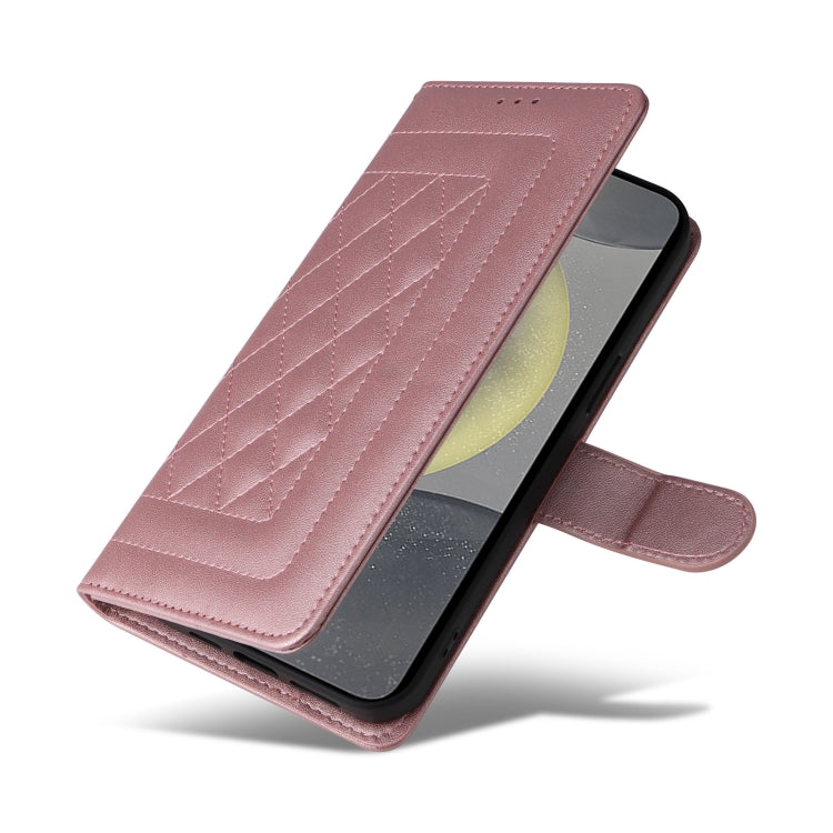 For Samsung Galaxy S24 5G Diamond Lattice Leather Flip Phone Case(Rose Gold) - HoMEdemic™ 