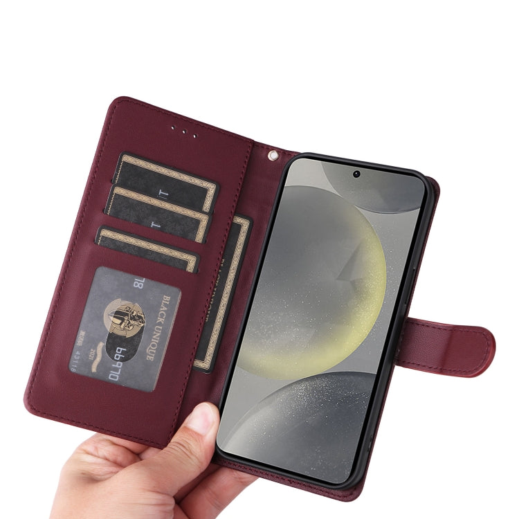 For Samsung Galaxy S24 5G Diamond Lattice Leather Flip Phone Case(Wine Red) - HoMEdemic™ 
