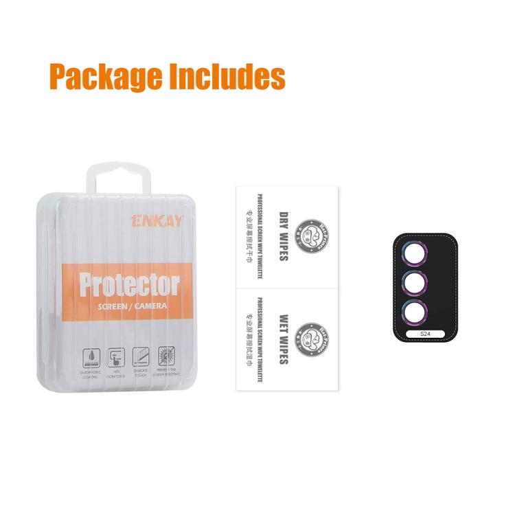For Samsung Galaxy S24 5G ENKAY Hat-Prince 9H Rear Camera Lens Aluminium Alloy Tempered Glass Film(Grey) - HoMEdemic™ 