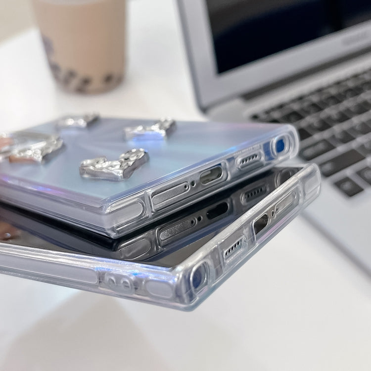 For Samsung Galaxy S24 5G Electroplating 4-Heart Laser Texture TPU Phone Case(CD Stripes) - HoMEdemic™ 