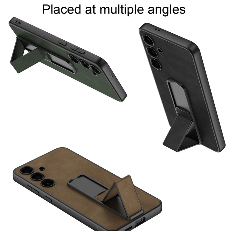 For Samsung Galaxy S24 5G GKK Skin Feel Frosted Leather Fold Holder Phone Case(Grey) - HoMEdemic™ 