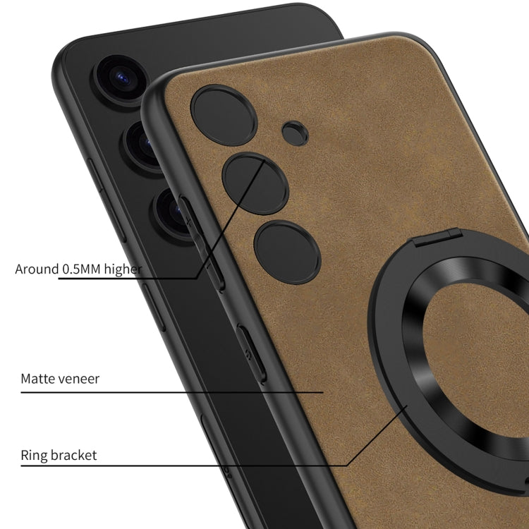 For Samsung Galaxy S24 5G GKK Skin Feel Frosted Leather MagSafe Magnetic Phone Case with Holder(Brown) - HoMEdemic™ 