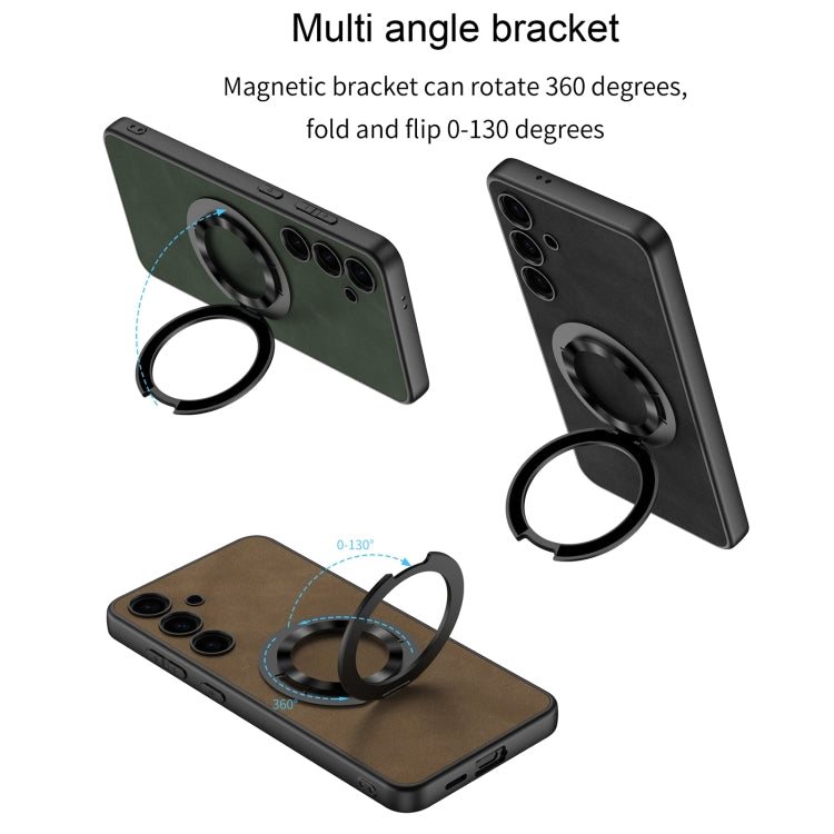 For Samsung Galaxy S24 5G GKK Skin Feel Frosted Leather MagSafe Magnetic Phone Case with Holder(Brown) - HoMEdemic™ 