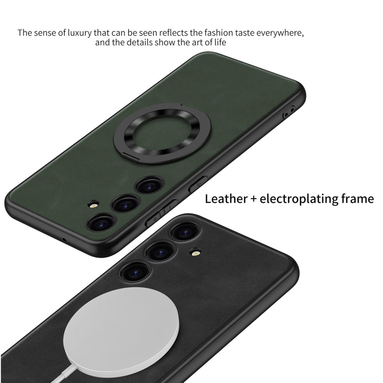 For Samsung Galaxy S24 5G GKK Skin Feel Frosted Leather MagSafe Magnetic Phone Case with Holder(Green) - HoMEdemic™ 