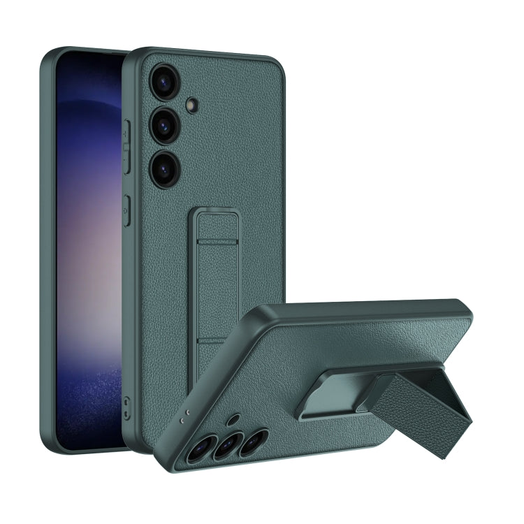 For Samsung Galaxy S24 5G GKK Skin Feel Leather Fold Holder Phone Case(Green) - HoMEdemic™ 