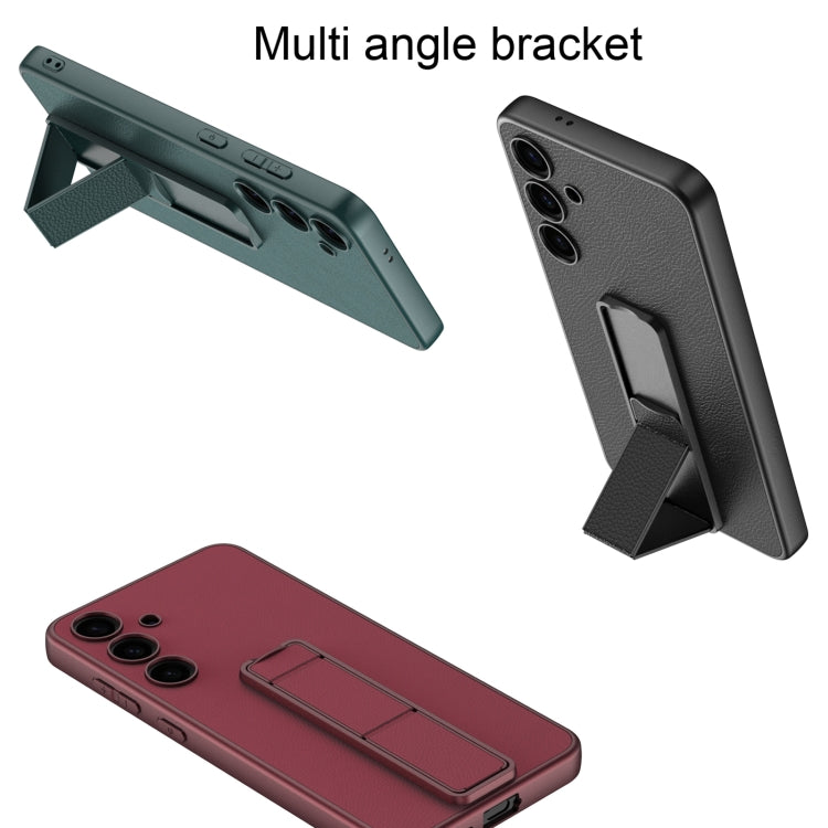 For Samsung Galaxy S24 5G GKK Skin Feel Leather Fold Holder Phone Case(Green) - HoMEdemic™ 