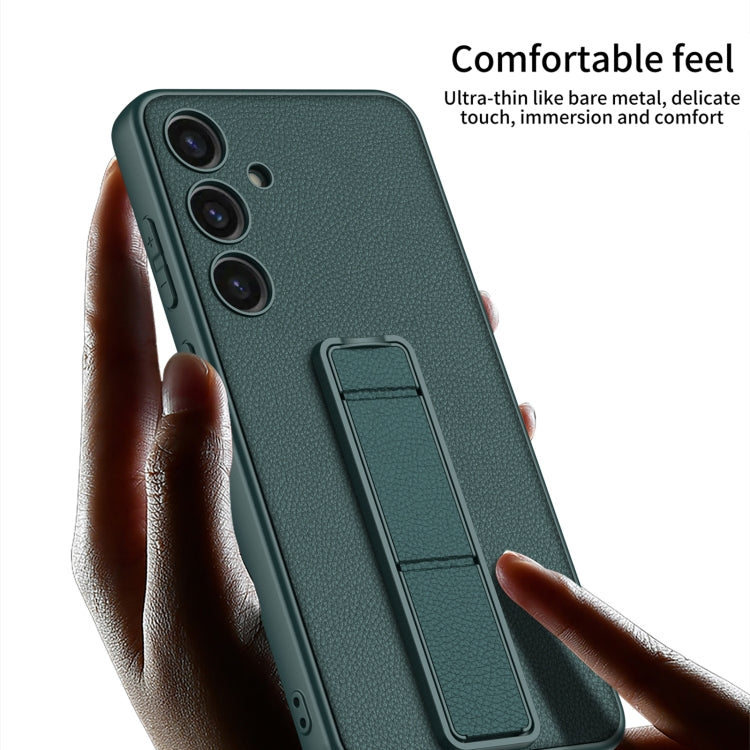 For Samsung Galaxy S24 5G GKK Skin Feel Leather Fold Holder Phone Case(Green) - HoMEdemic™ 