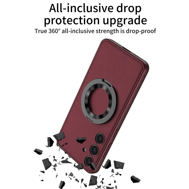 For Samsung Galaxy S24 5G GKK Skin Feel Leather MagSafe Magnetic Phone Case with Holder(Grey) - HoMEdemic™ 