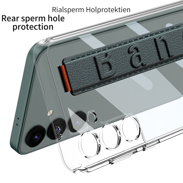 For Samsung Galaxy S24 5G GKK Space Frame Transparent PC + TPU Phone Case with Wrist Strap(White) - HoMEdemic™ 