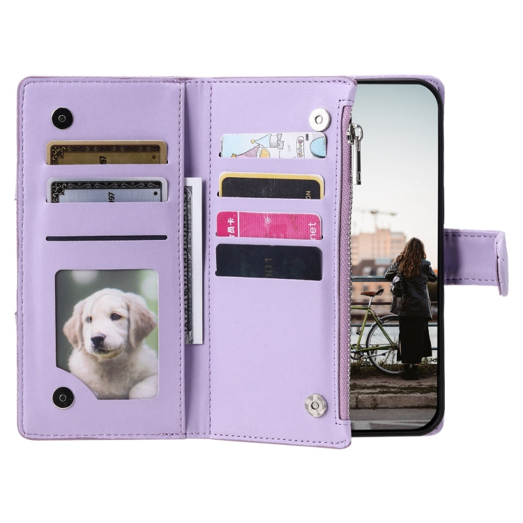 For Samsung Galaxy S24 5G Glitter Lattice Zipper Wallet Leather Phone Case(Purple) - HoMEdemic™ 