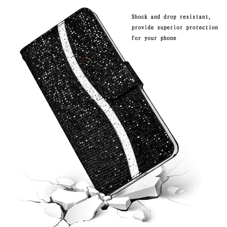 For Samsung Galaxy S24 5G Glitter Powder Filp Leather Phone Case(Black) - HoMEdemic™ 