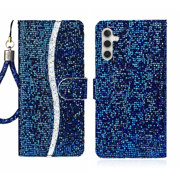 For Samsung Galaxy S24 5G Glitter Powder Filp Leather Phone Case(Blue) - HoMEdemic™ 