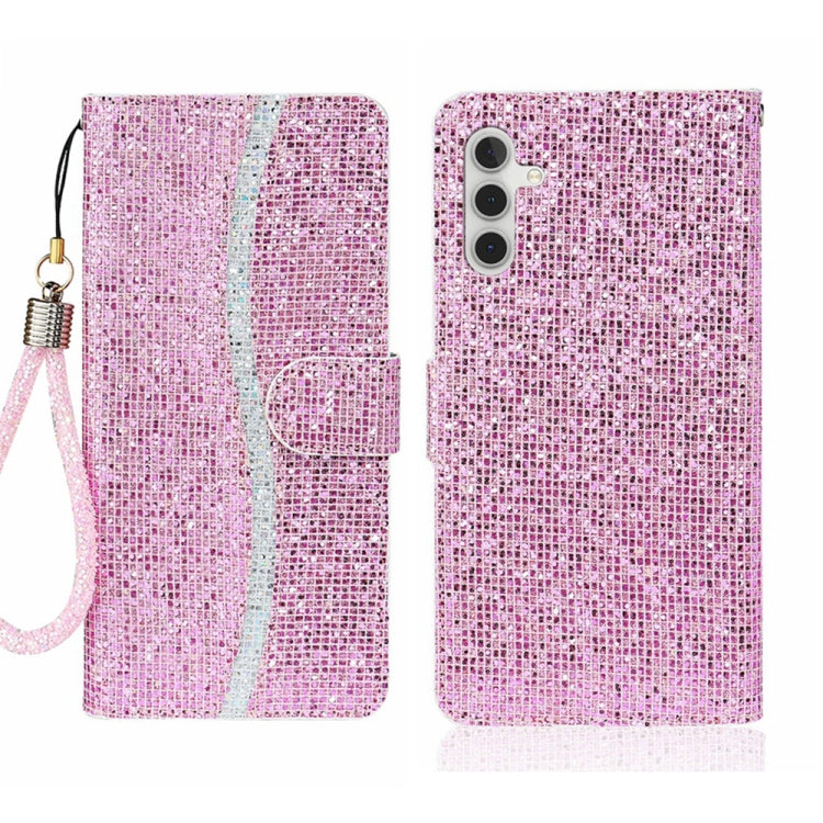 For Samsung Galaxy S24 5G Glitter Powder Filp Leather Phone Case(Pink) - HoMEdemic™ 
