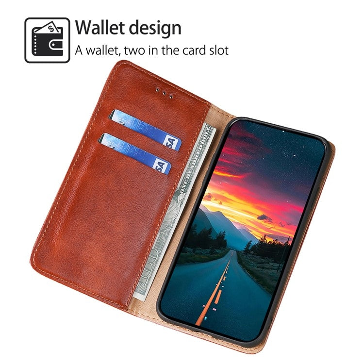 For Samsung Galaxy S24 5G Gloss Oil Solid Color Magnetic Leather Phone Case(Brown) - HoMEdemic™ 