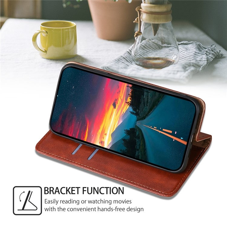 For Samsung Galaxy S24 5G Gloss Oil Solid Color Magnetic Leather Phone Case(Brown) - HoMEdemic™ 