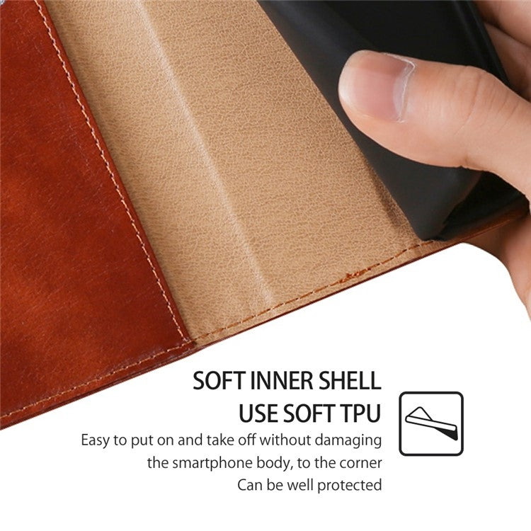 For Samsung Galaxy S24 5G Gloss Oil Solid Color Magnetic Leather Phone Case(Brown) - HoMEdemic™ 
